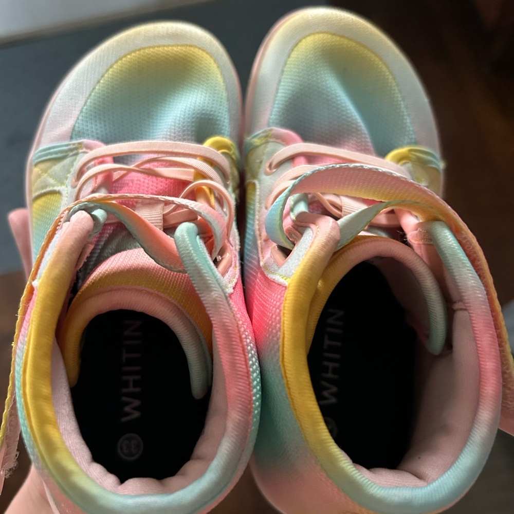 WHITIN Pink and Blue Sneakers with Padded Collar